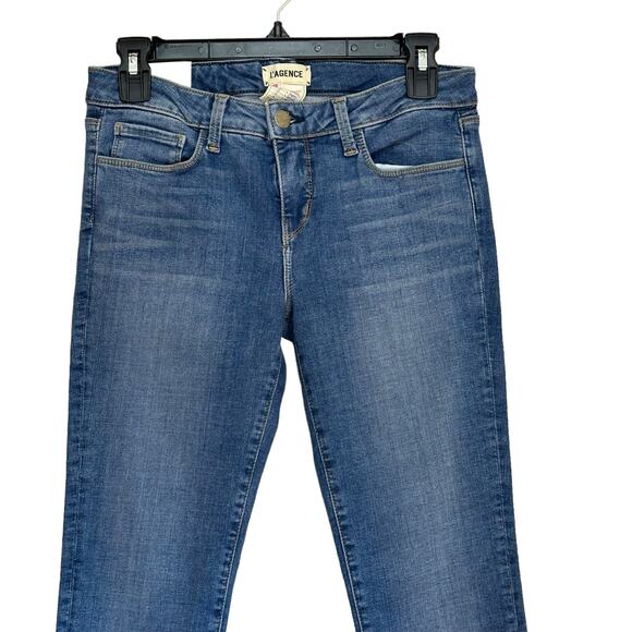 L'Agence Chantal Low Rise Skinny Medium Wash Cotton Blend Stretch Jeans 28 NWT - Picture 2 of 10